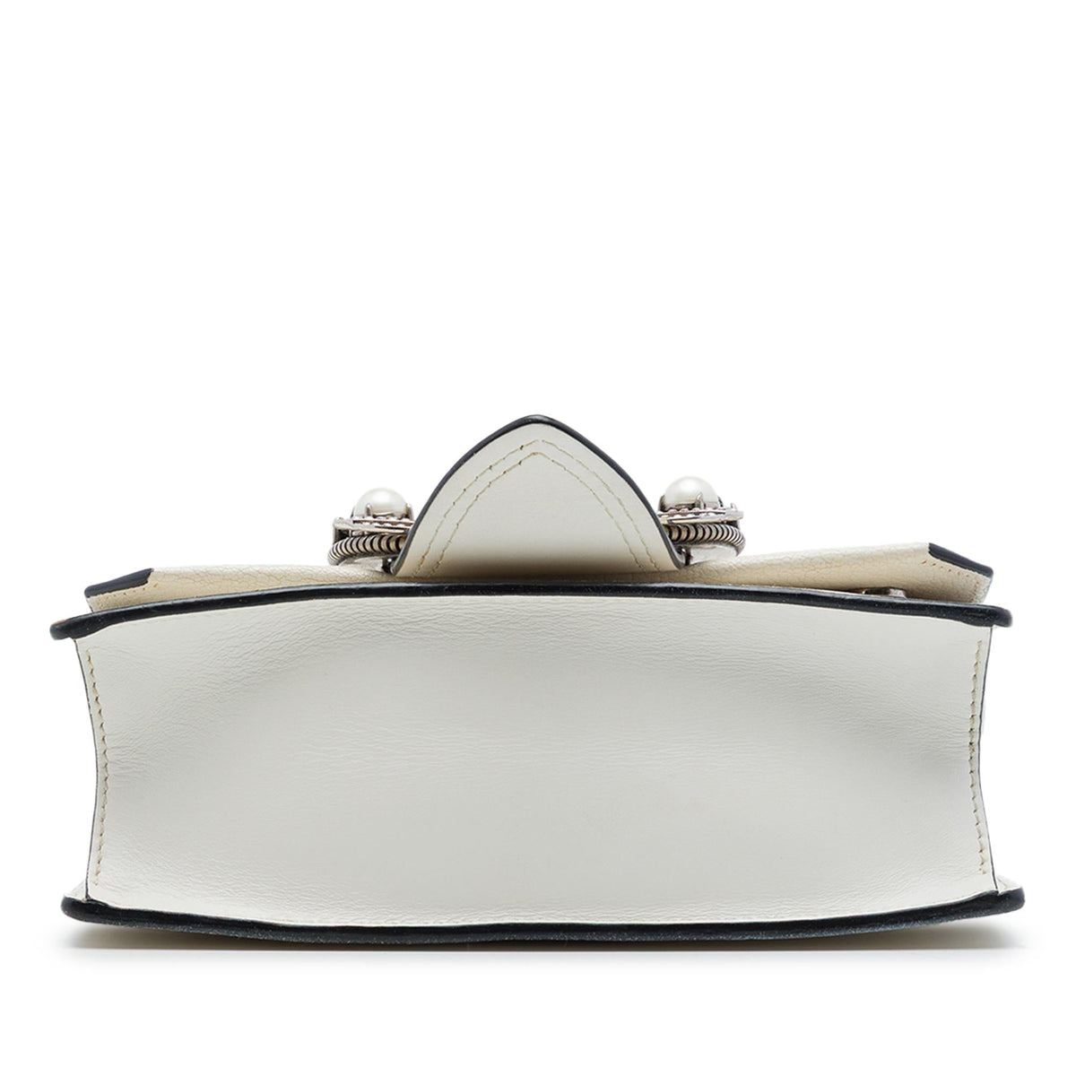 Miu Miu Goatskin Madras Soft Calf Crystal Embellished Crossbody Bag - White