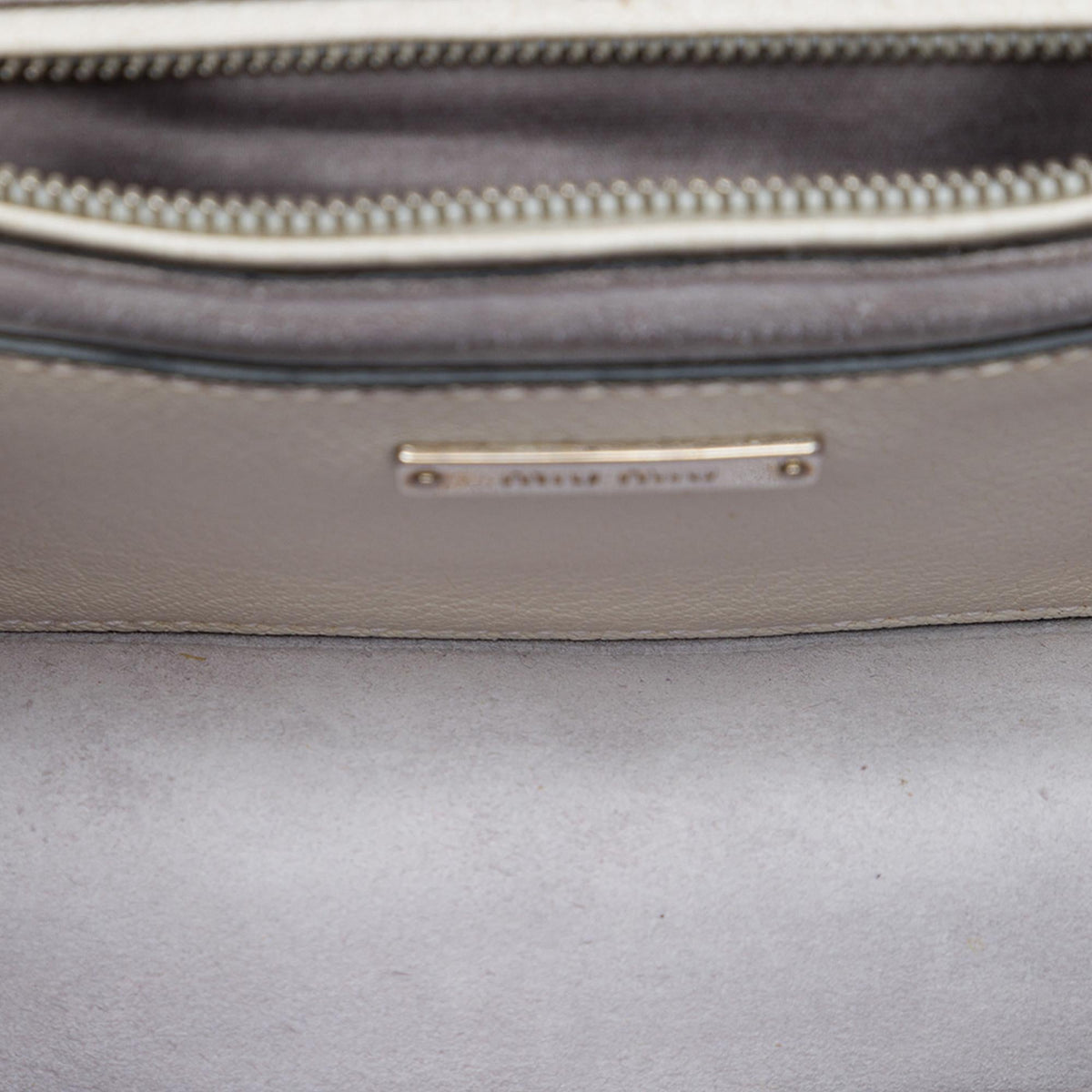Miu Miu Goatskin Madras Soft Calf Crystal Embellished Crossbody Bag - White