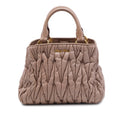 Miu Miu Matelasse Nappa Satchel - Brown