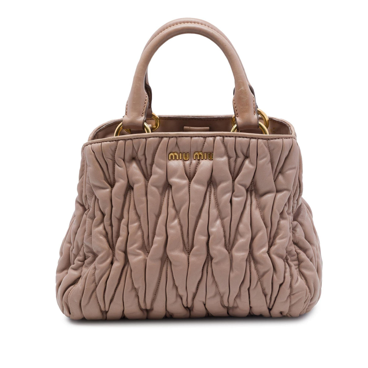 Miu Miu Matelasse Nappa Satchel - Brown
