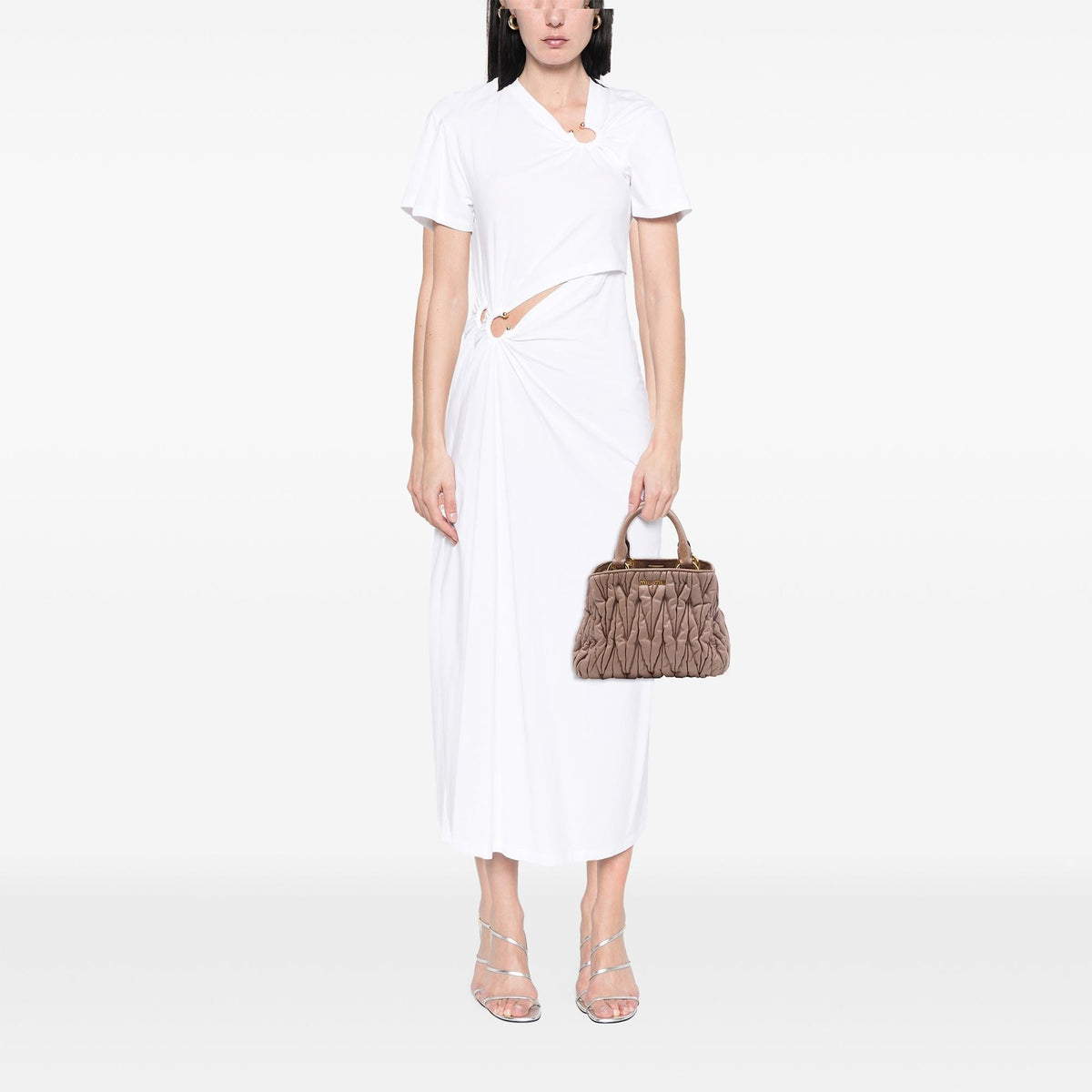 Miu Miu Matelasse Nappa Satchel - Brown