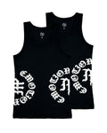 Mixed Emotions Script Tank Top 2 Pack Black