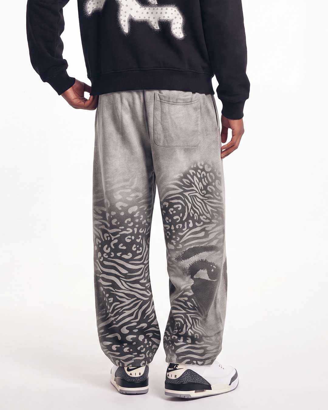 Mixed Emotions Striped Sweatpants Grey