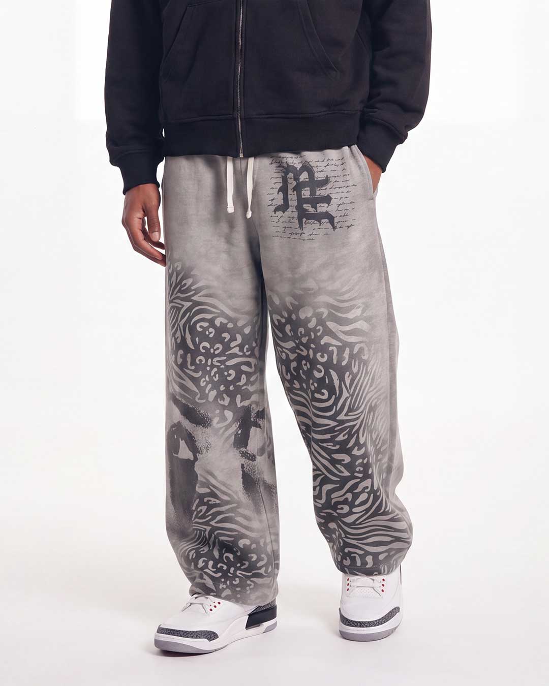 Mixed Emotions Striped Sweatpants Grey