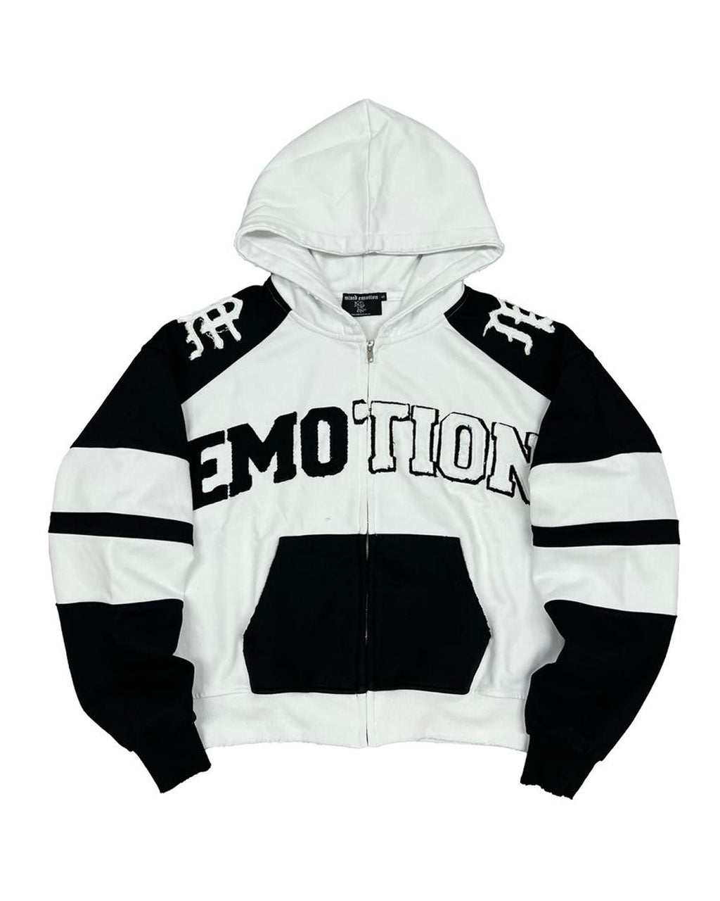 Mixed Emotions Varsity Hoodie Black/White