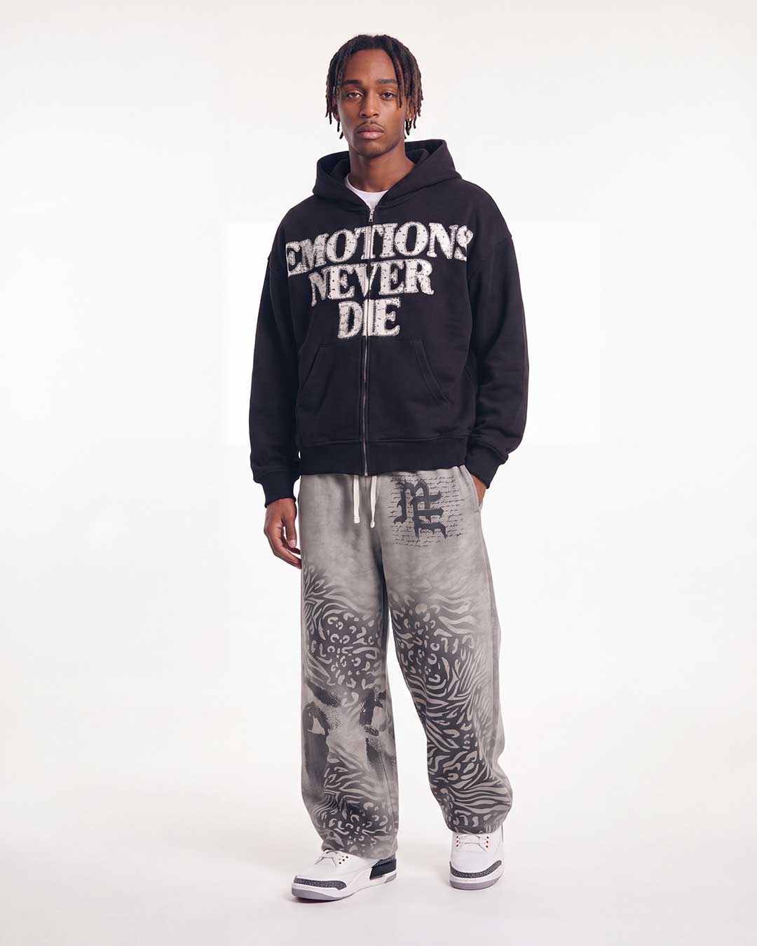 Mixed Emotions Striped Sweatpants Grey