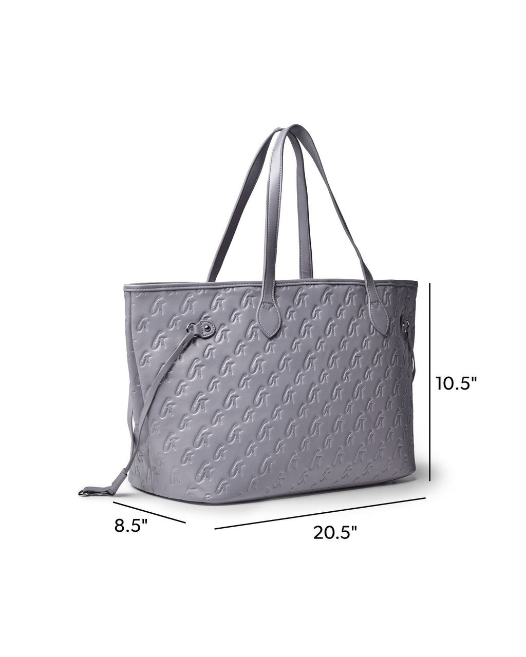 NO WRISTLET MONOGRAM GLAM TOTE - GRAY