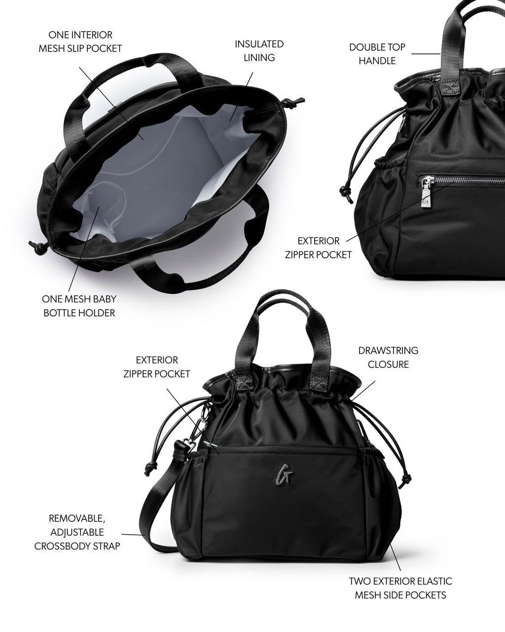 NYLON LUNCH BAG - BLACK