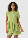 Marques Almeida Women's Linen Cap Sleeve Embroidered Sequin Top
