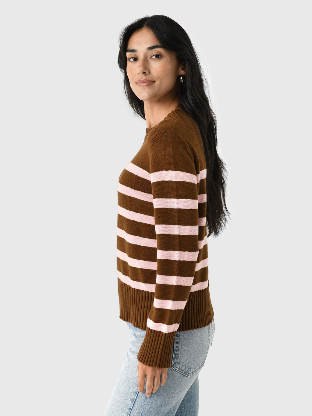 MVG Women's Cotton Cashmere Crewneck Sweater