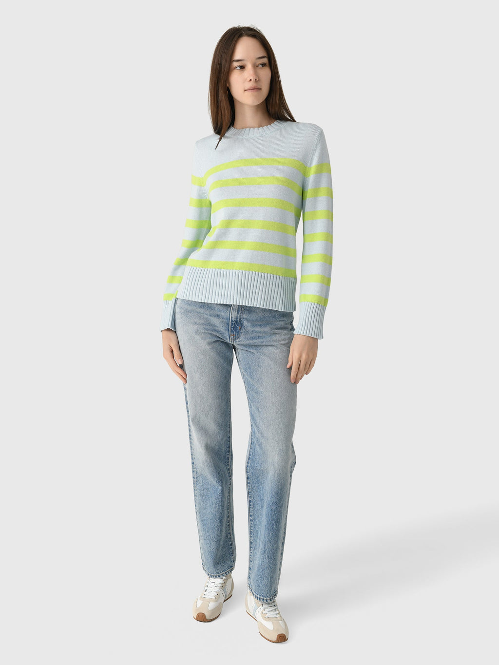 MVG Women's Cotton Cashmere Crewneck Sweater