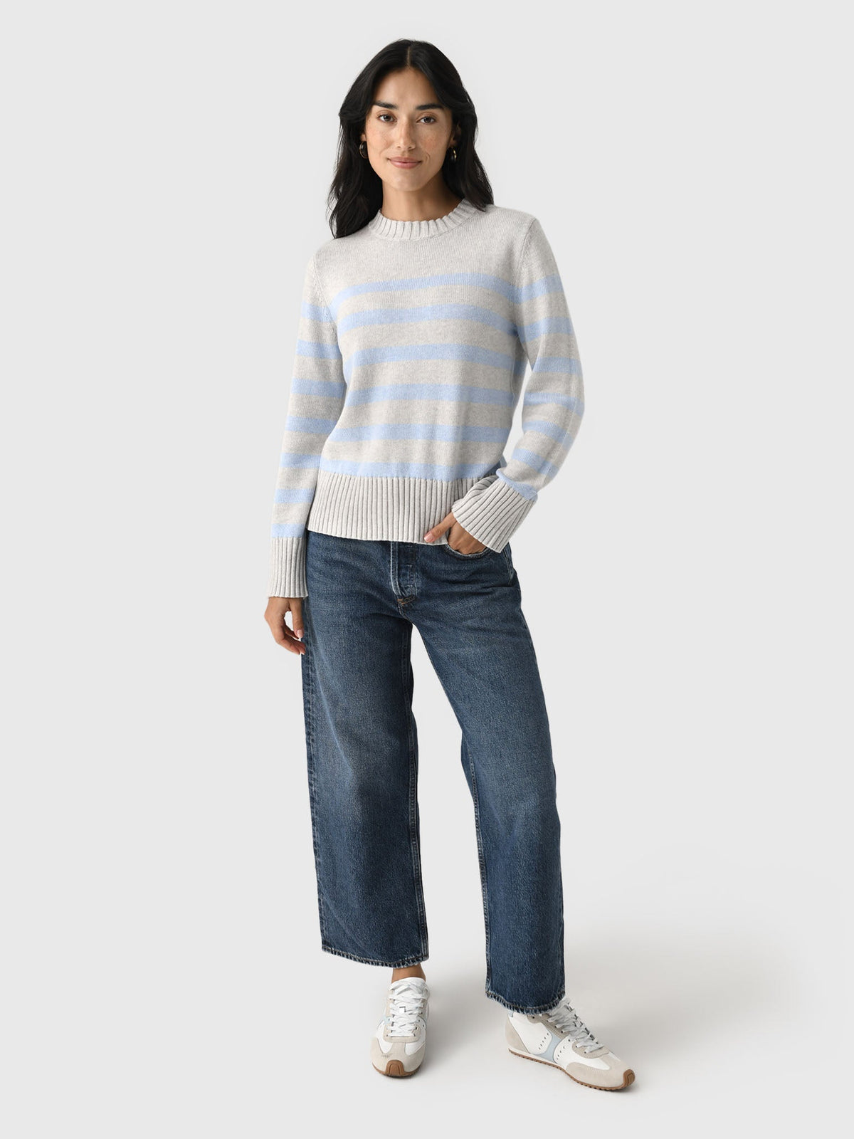 MVG Women's Cotton Cashmere Crewneck Sweater