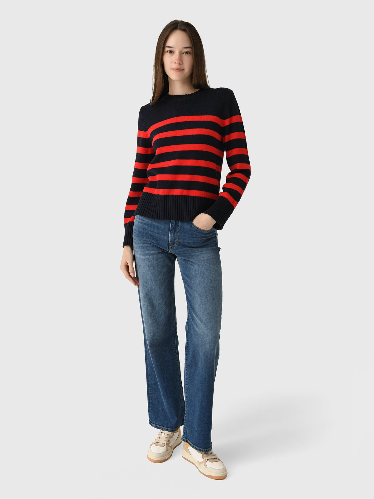 MVG Women's Cotton Cashmere Crewneck Sweater