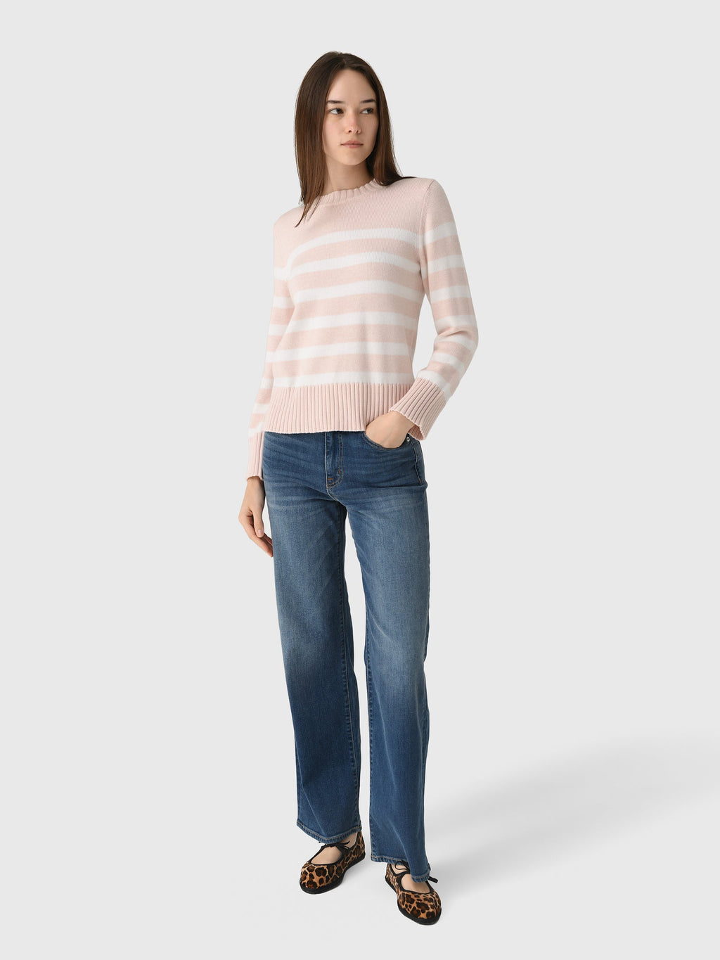 MVG Women's Cotton Cashmere Crewneck Sweater