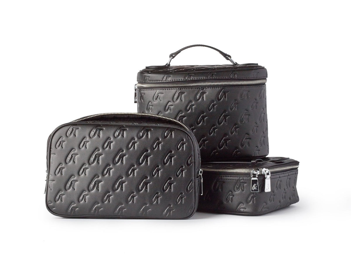 SMALL MONOGRAM TOILETRY BAG - BLACK BLACK
