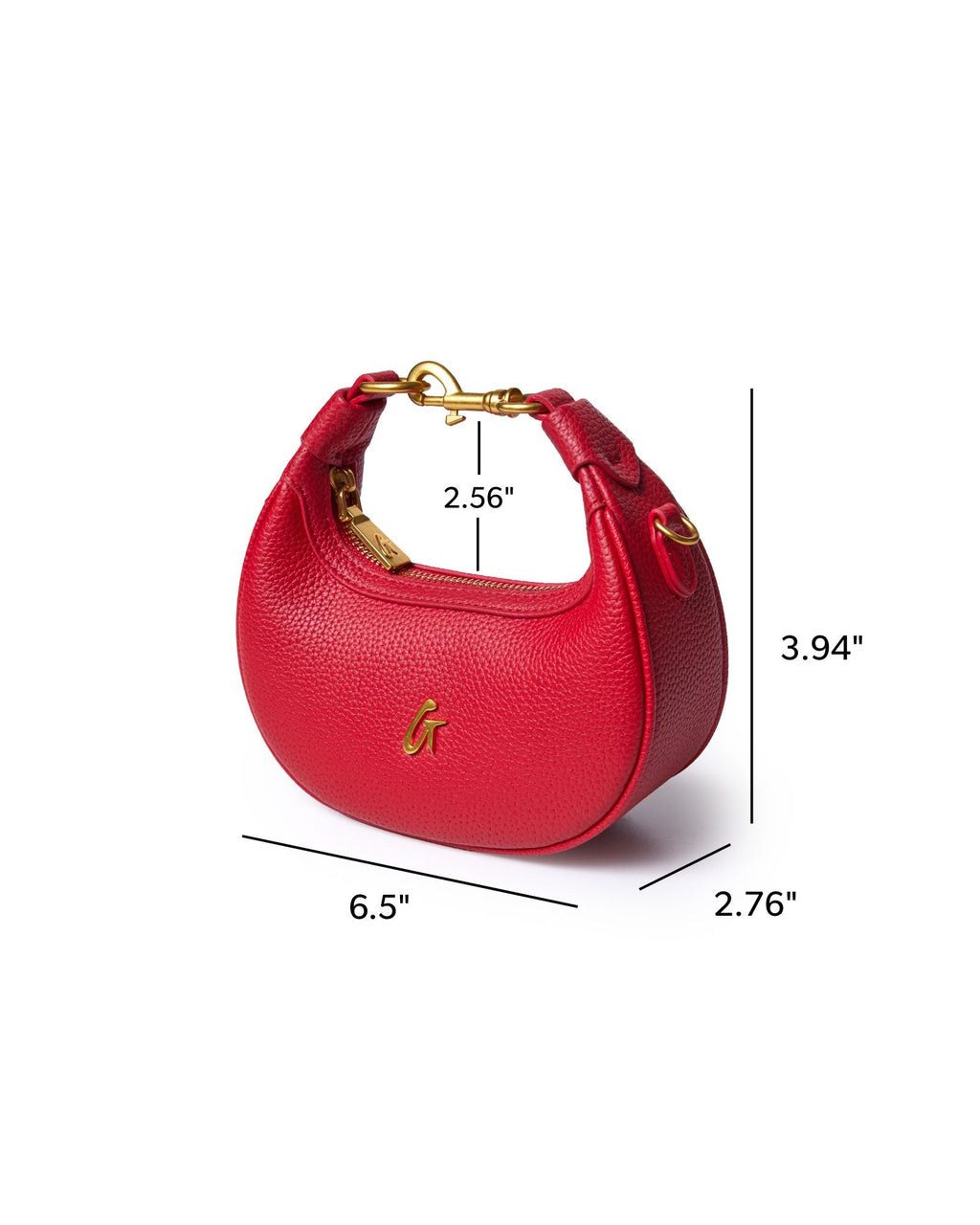 NANO PEBBLE HOBO BAG - RED