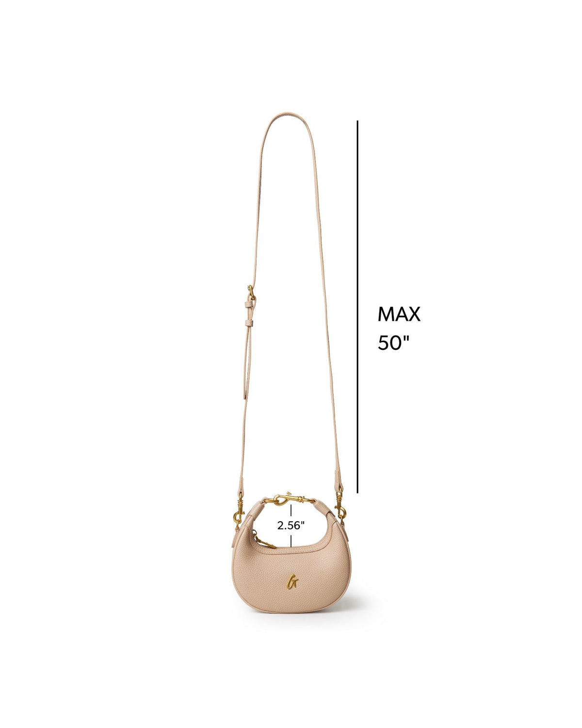 NANO PEBBLE HOBO BAG - NUDE