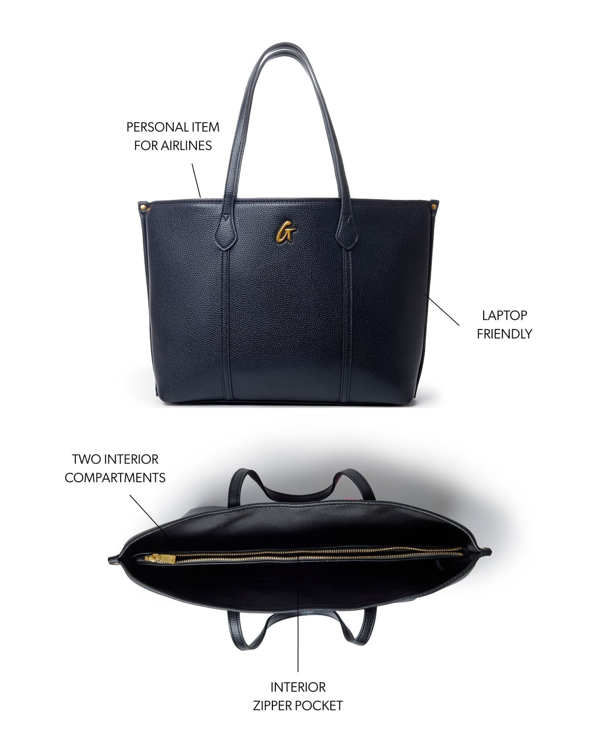 PEBBLE SLEEK TOTE - BLACK