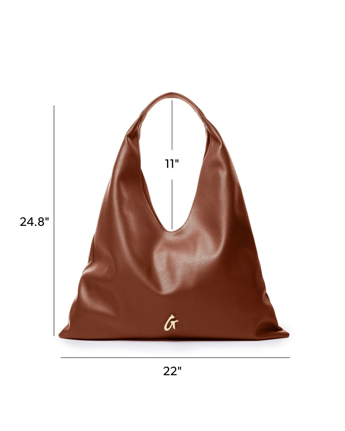 PEBBLE HOBO SHOULDER BAG - BROWN