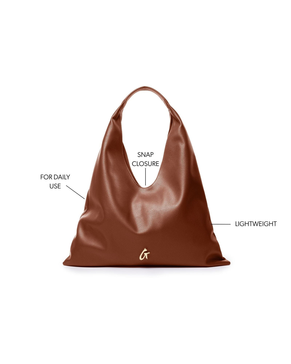 PEBBLE HOBO SHOULDER BAG - BROWN