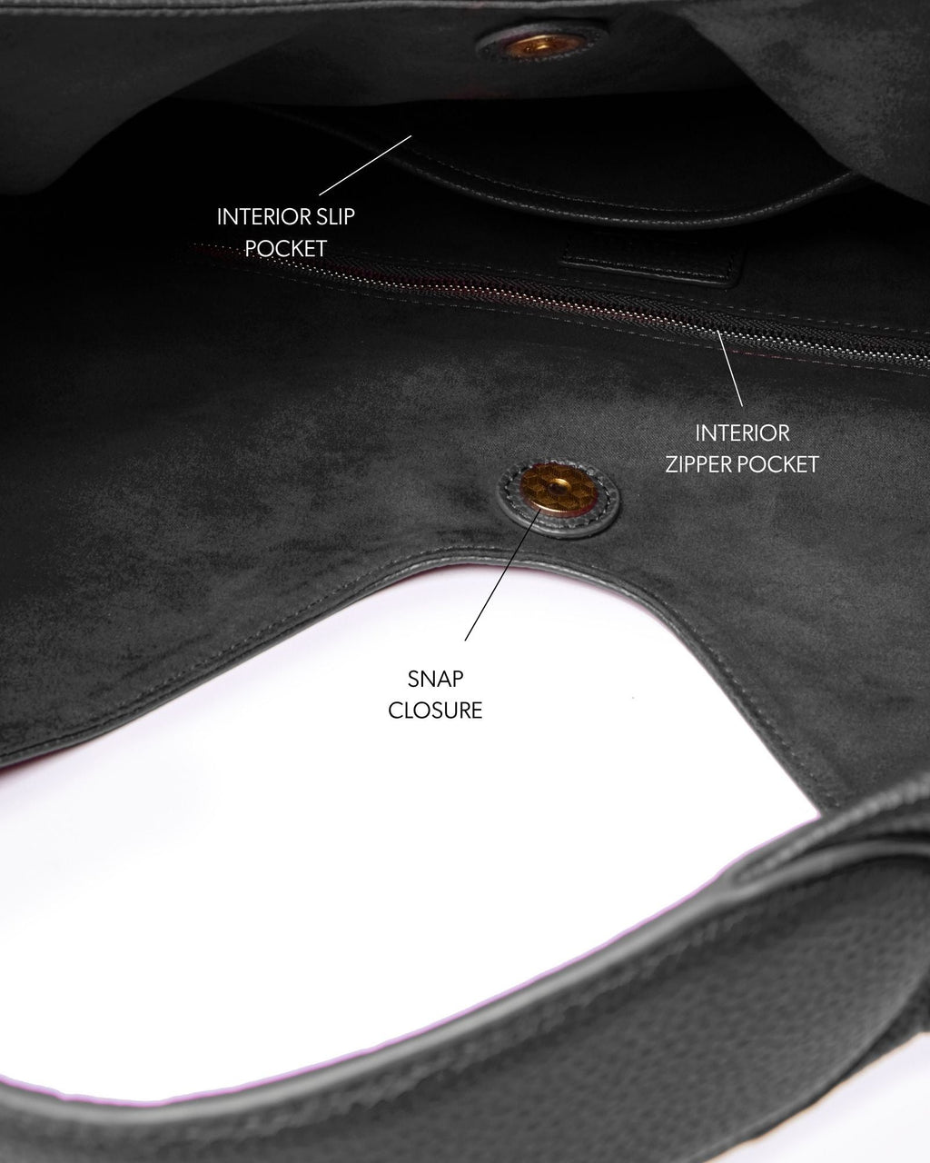 PEBBLE HOBO SHOULDER BAG - BLACK