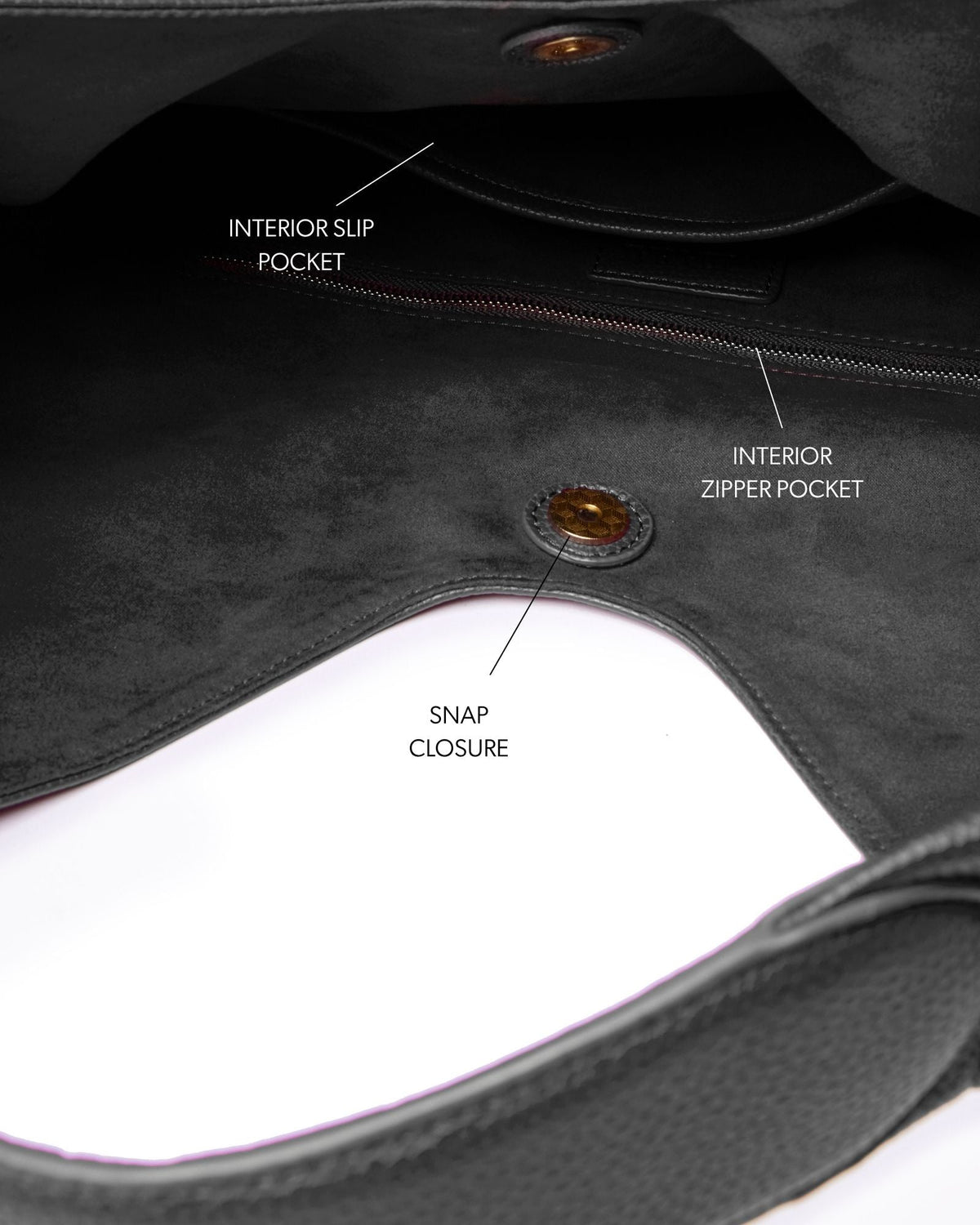 PEBBLE HOBO SHOULDER BAG - BLACK
