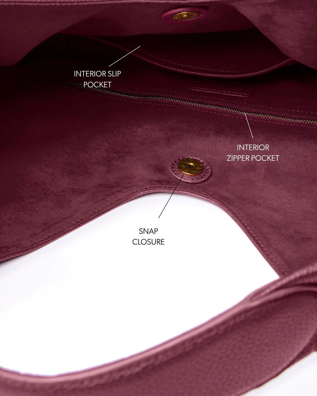PEBBLE HOBO SHOULDER BAG - BURGUNDY