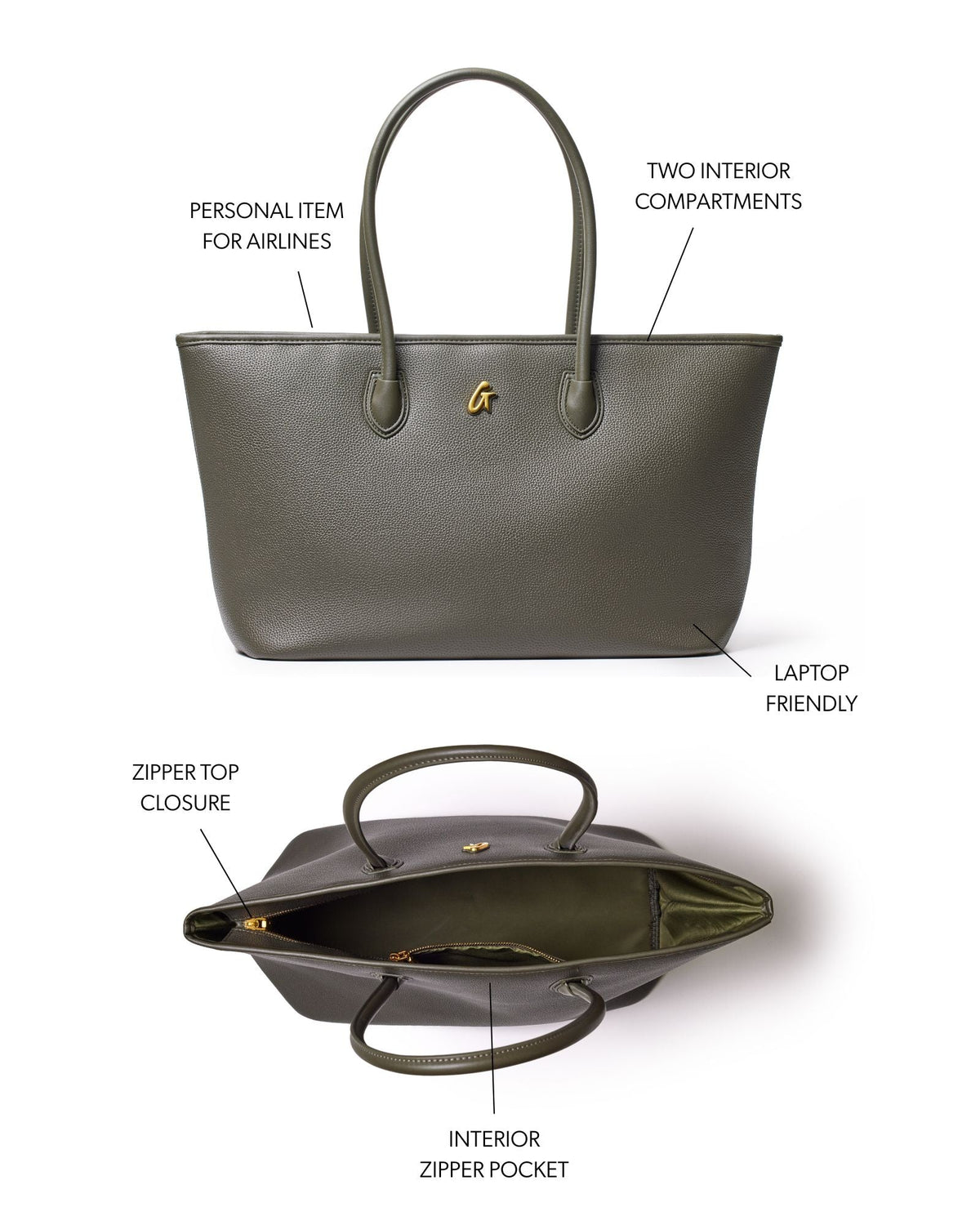 PEBBLE TOTE BAG - OLIVE GREEN