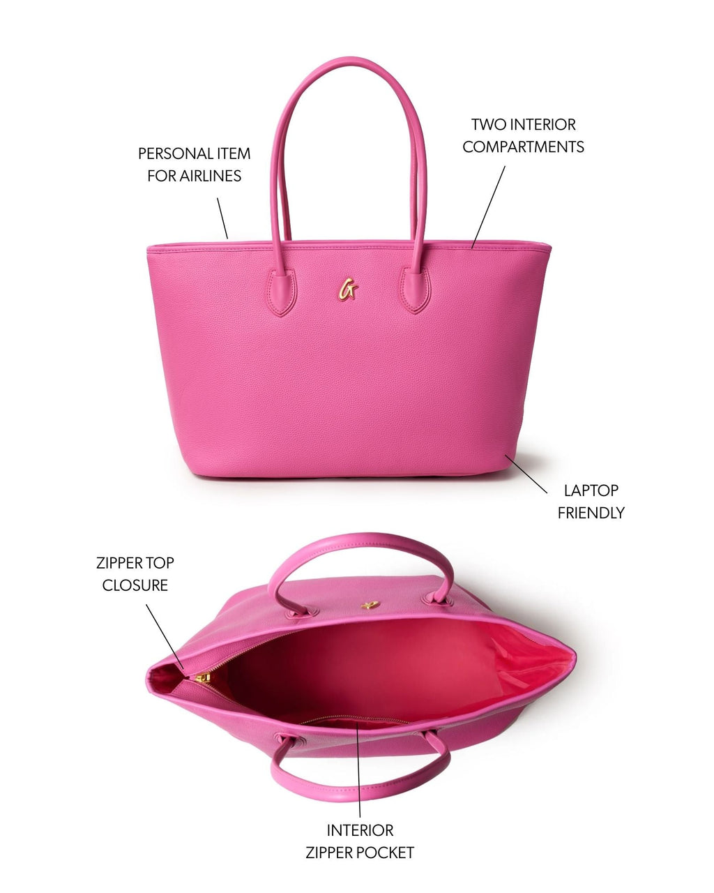 PEBBLE TOTE BAG - HOT PINK