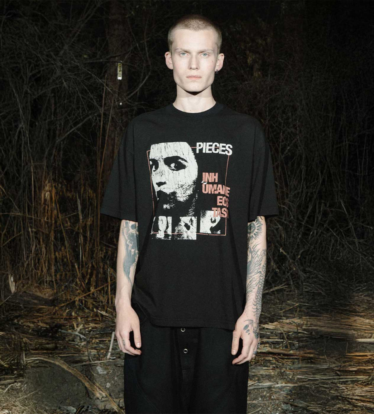Pieces Inhumane Tee Vintage Black