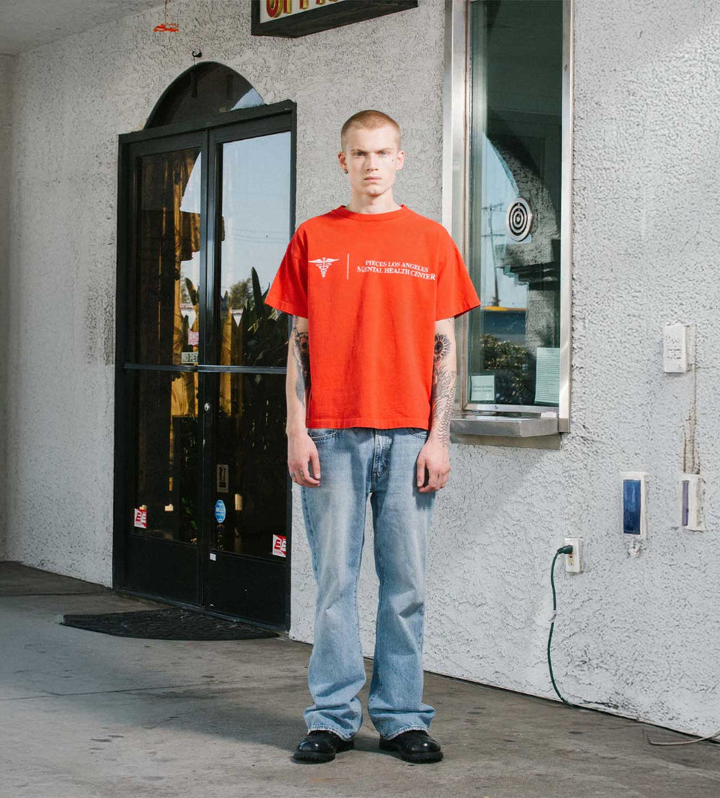 Pieces Mental Health Tee Vintage Red