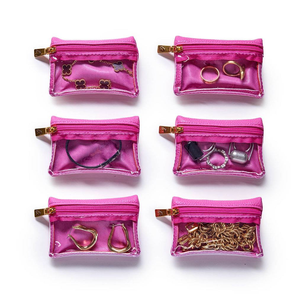 PEBBLE JEWELRY CASE - HOT PINK