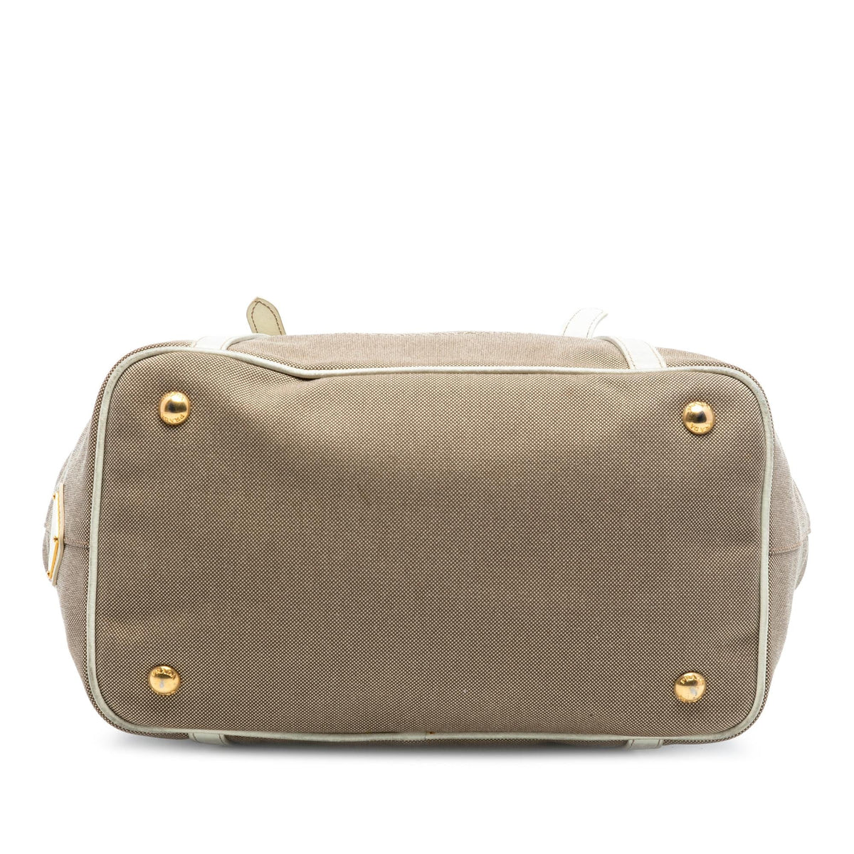 Prada Canvas Canapa Logo Bow Satchel - Beige