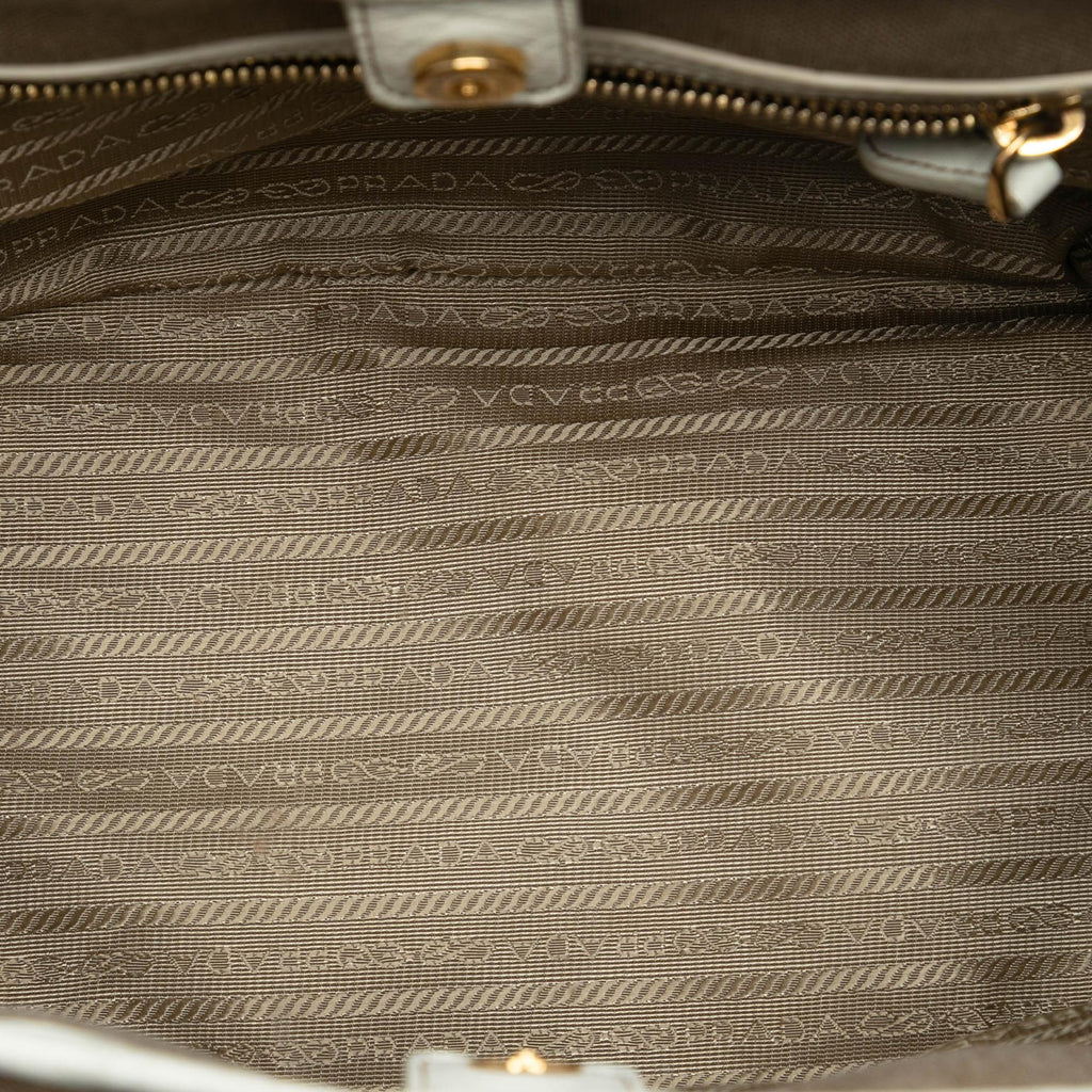 Prada Canvas Canapa Logo Bow Satchel - Beige
