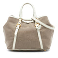 Prada Canvas Canapa Logo Bow Satchel - Beige
