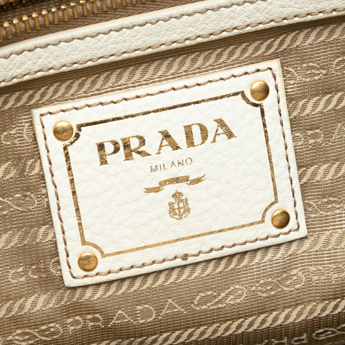 Prada Canvas Canapa Logo Bow Satchel - Beige