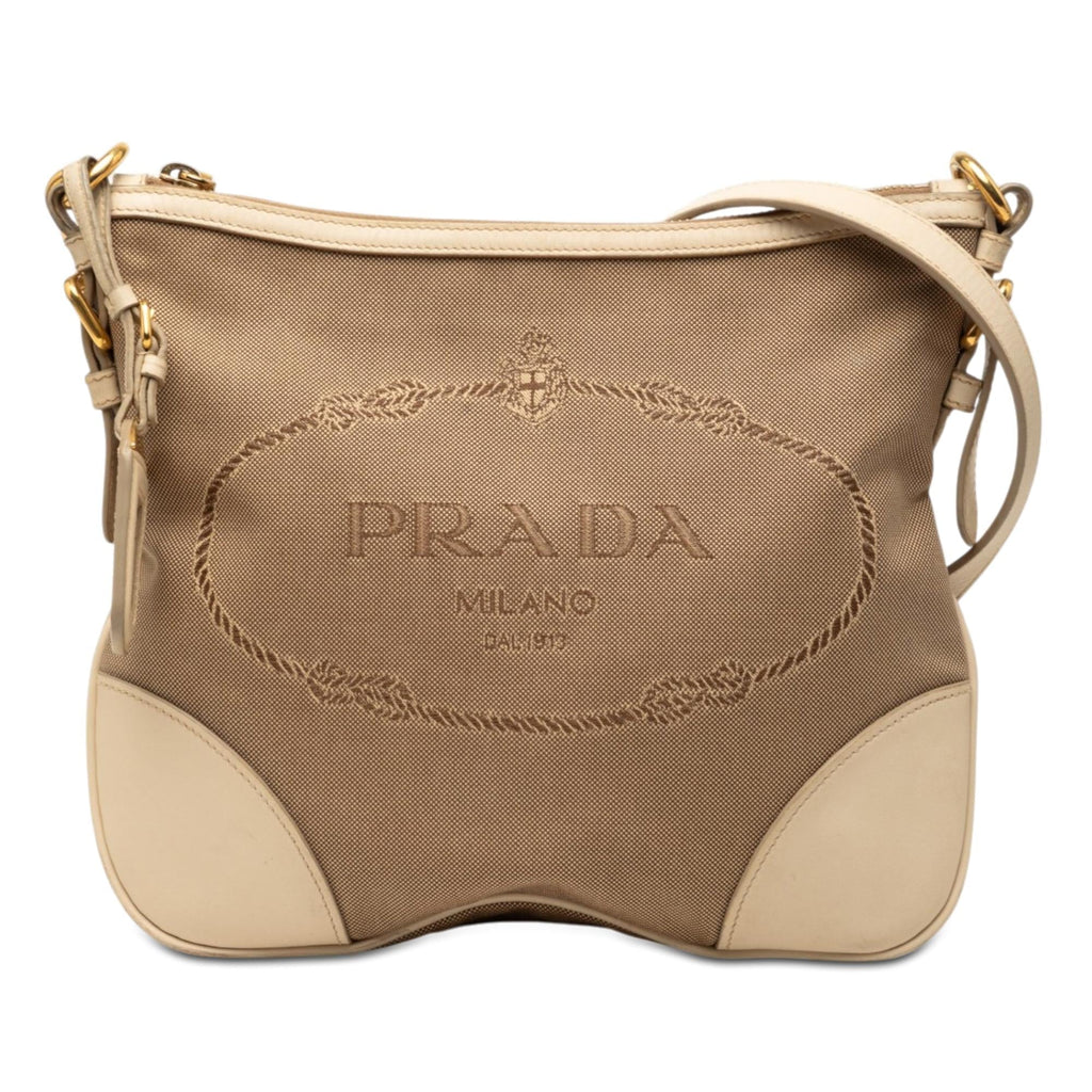 Prada Canvas Canapa Logo Crossbody Bag - Brown