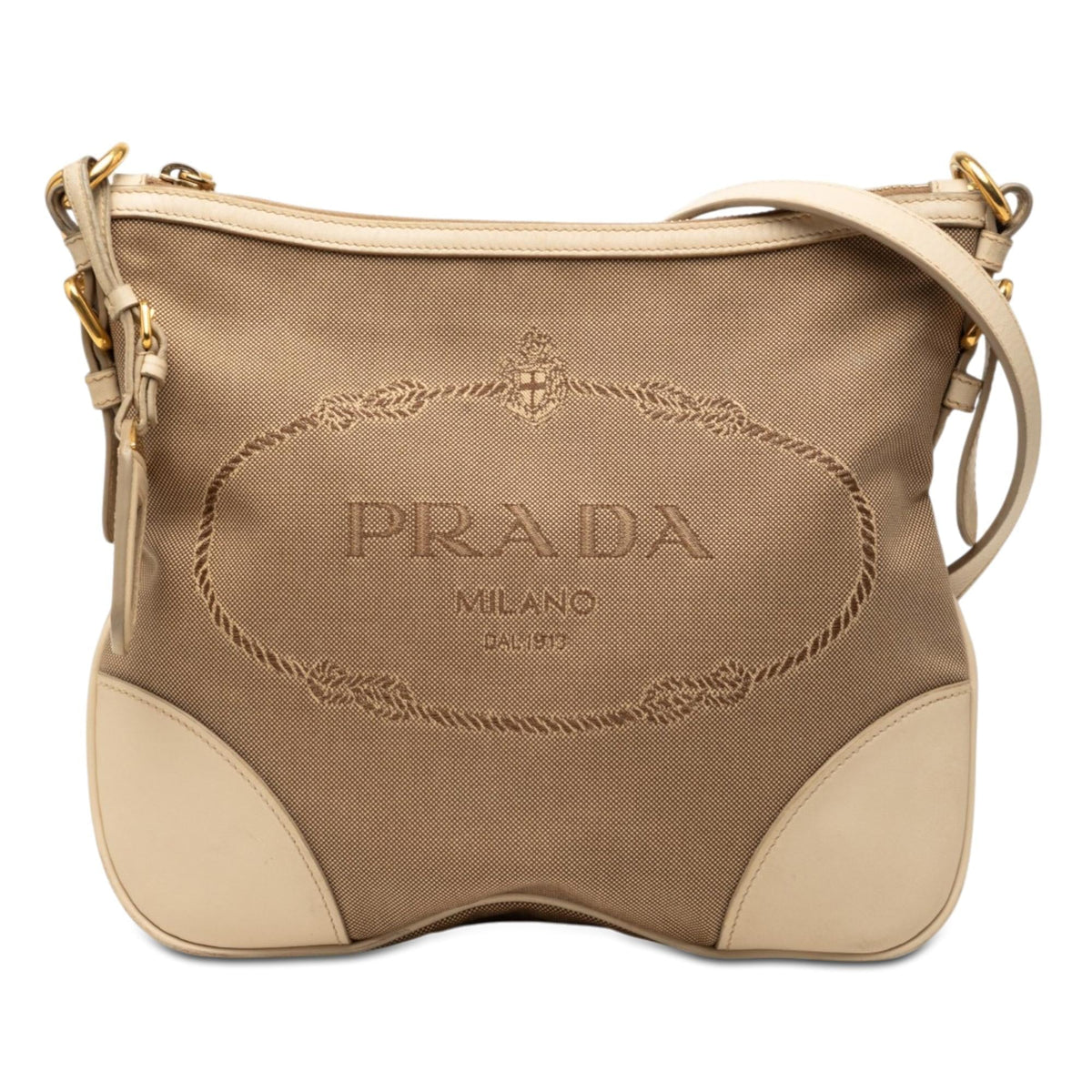 Prada Canvas Canapa Logo Crossbody Bag - Brown