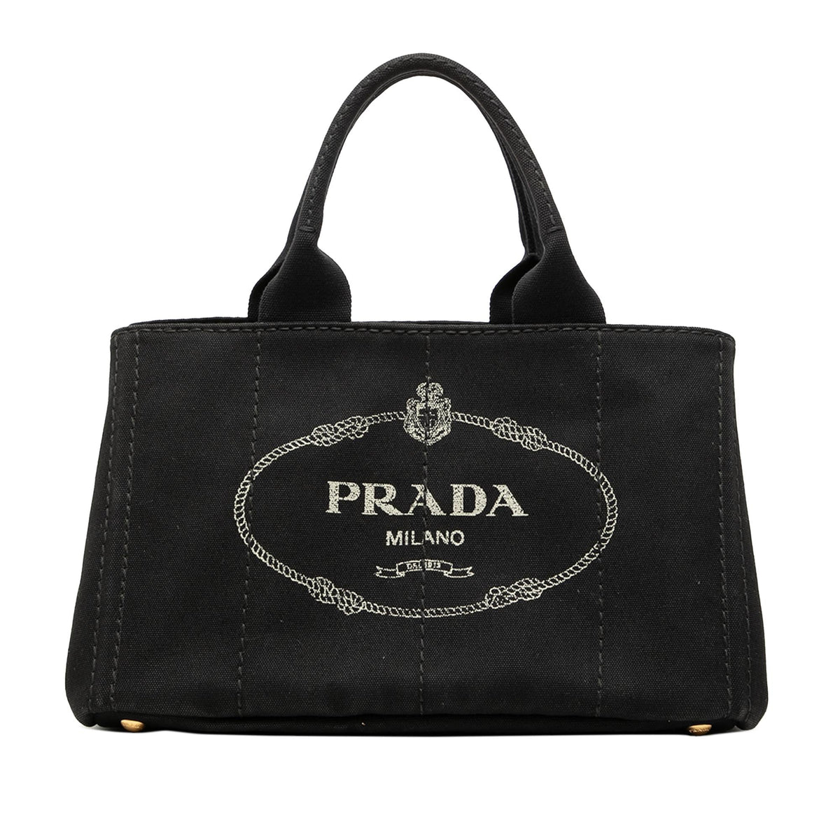 Prada Canvas Canapa Logo Satchel - Black
