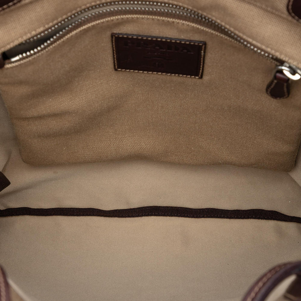 Prada Canvas Canapa Logo Tote Bag - Brown