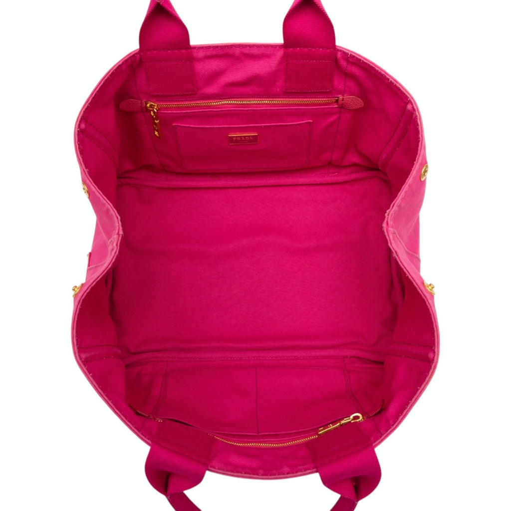 Prada Canvas Canapa Logo Tote Bag - Pink