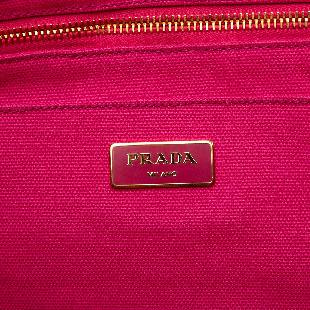 Prada Canvas Canapa Logo Tote Bag - Pink