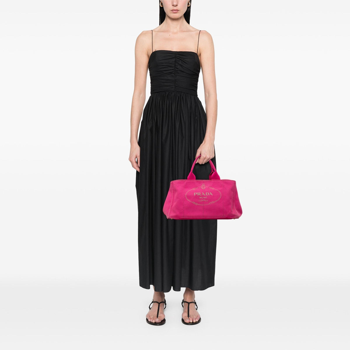 Prada Canvas Canapa Logo Tote Bag - Pink