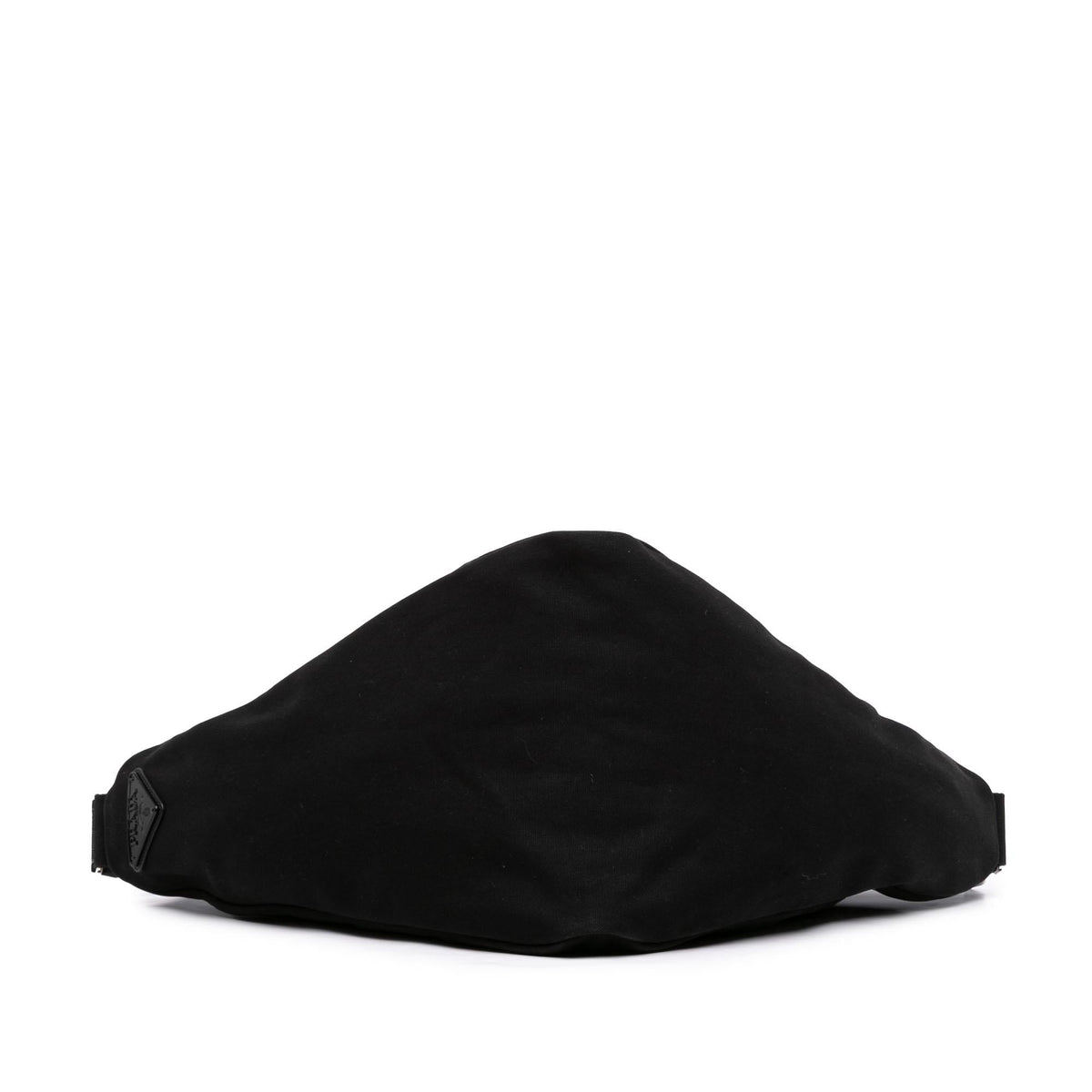 Prada Canvas Canapa Triangle Logo Shoulder Bag - Black