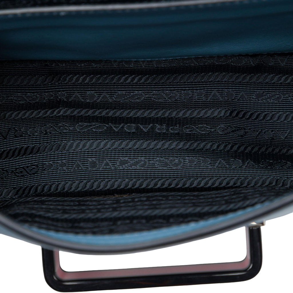 Prada City Calf Plex Ribbon Crossbody Bag - Blue