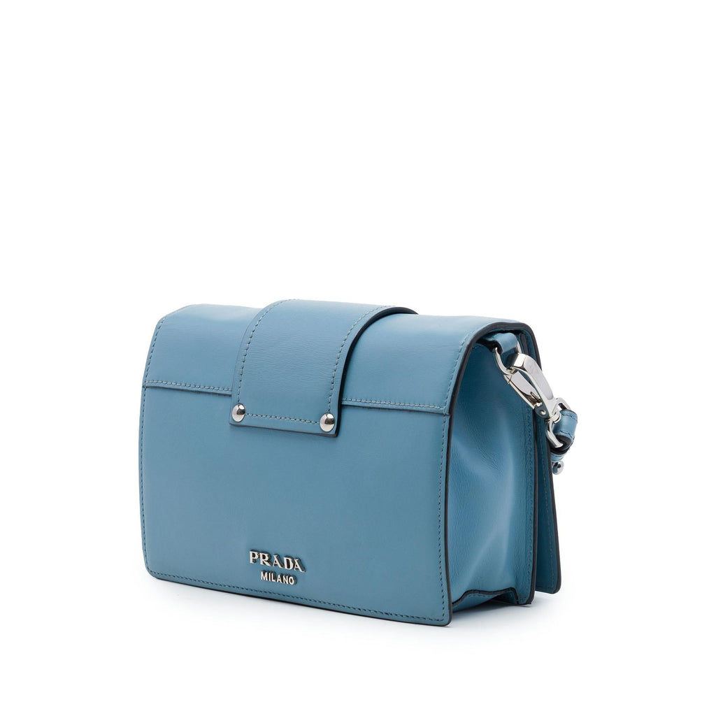 Prada City Calf Plex Ribbon Crossbody Bag - Blue