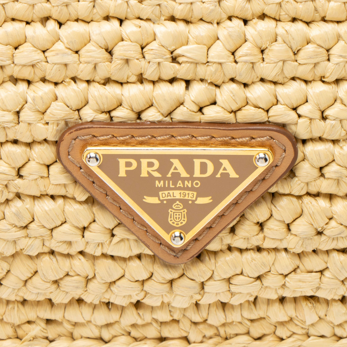 Prada Crochet Raffia Re-Edition 2005 Crossbody Bag - Beige