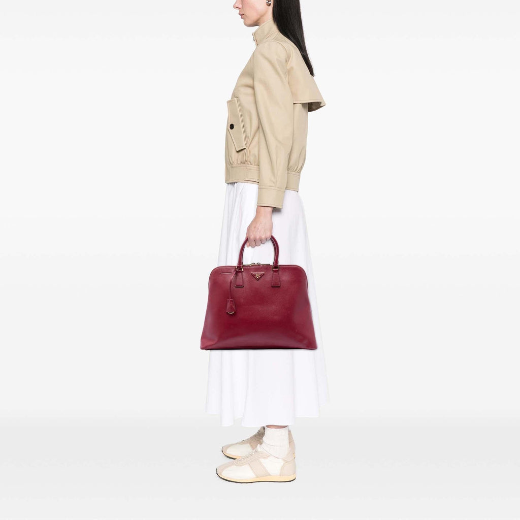 Prada Extra Large Saffiano Lux Promenade Satchel - Red