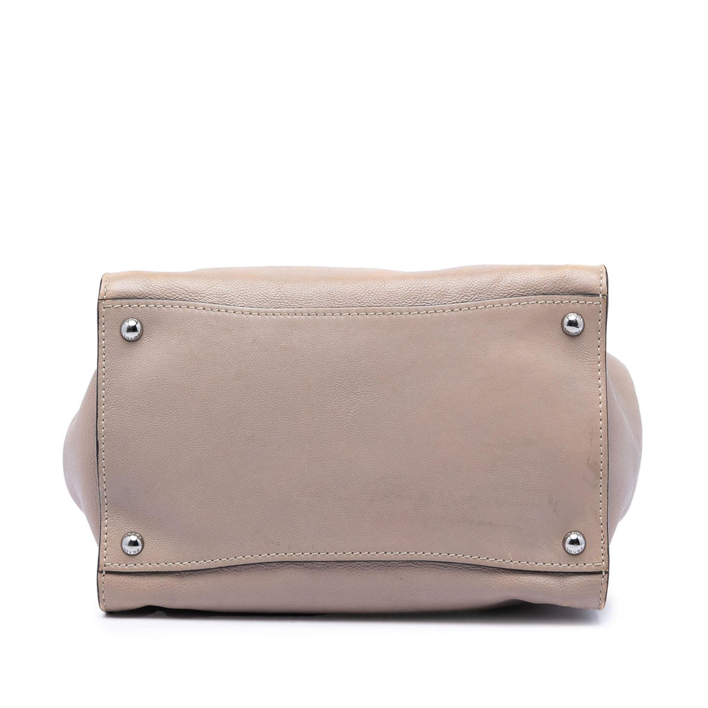 Prada Glace Calf Twin Pocket Double Handle Satchel - Beige