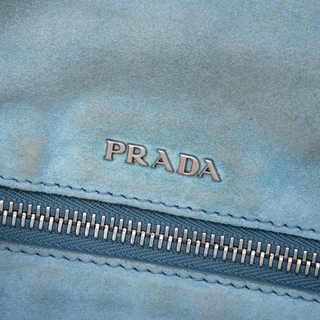 Prada Glace Calfskin Studded Etiquette Flap Satchel - White